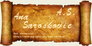 Ana Šarošković vizit kartica